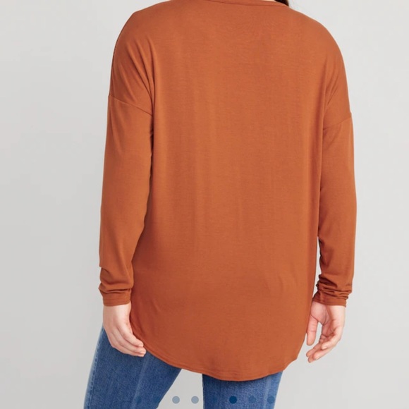 NWT OLD NAVY Luxe Long-Sleeve Tunic T-Shirt Color: Umbria - Picture 6 of 7